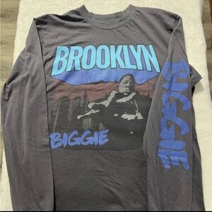 Brooklyn Biggie Graphic Long Sleeve Shirt - Black/Blue